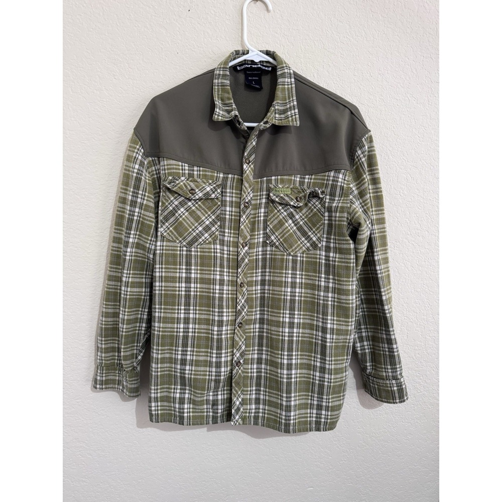 Banded Men's Gear Soft Shell Plaid Flannel Button Down‎ Shirt Sz L